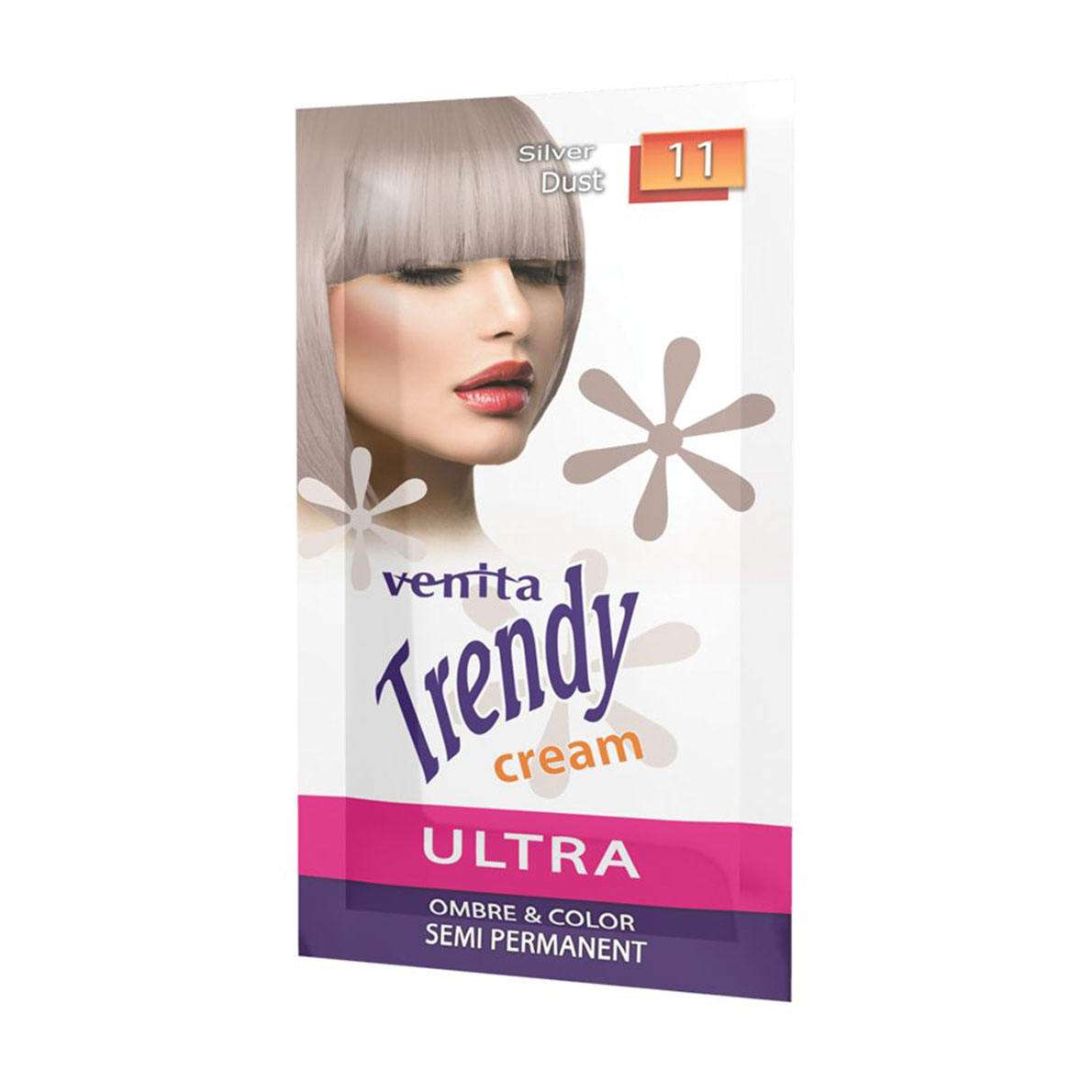 Відтінкова крем-фарба для волосся Venita Trendy Semi Permanent Color Cream 11 Срібний блиск, 35 г (саше)